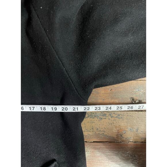 MDP Mario De Pinto Long Wool Maxi Coat Hooded Black USA Made Faux Fur Trim - Picture 8 of 12